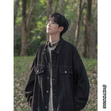 牛仔外套男春秋季潮牌寬松工裝夾克男生衣服日系復古cityboy上衣