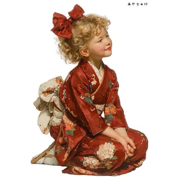 【12月新品4】07-114-0156 人物貼紙 和服復古