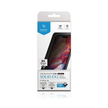 imos Apple iPhone Air 6.5吋 美國UL認證 2.5D 9H防窺RPF60低藍光黑邊螢幕保護貼