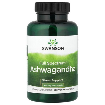 Swanson Vitamins, Full Spectrum® 南非醉茄，100 粒全素膠囊（每粒 450 毫克）