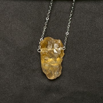 財神黃金糖 |涅槃黃水晶 天然無燒 黃水晶 招財 願望 黃水晶 原礦項鍊 醫療鋼鍊 S25AX17-14