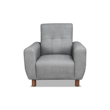 ASSARI-森田耐磨舒適單人貓抓皮沙發低調灰