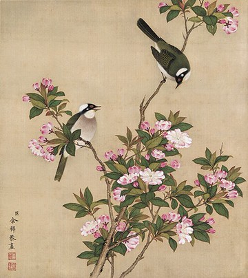 宣紙印刷微噴打印國畫畫心花鳥字畫清余稚?冊頁十二開海棠29X30