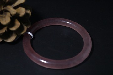 草莓晶天然水晶手鐲高冰透圓條手鐲