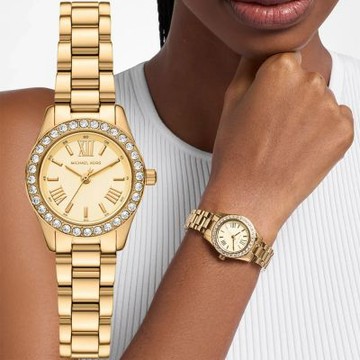 Michael Kors MK Lexington 錶圈玩轉多變時尚套錶 女錶 開學換新季 送禮推薦-金/26mm MK7659SET