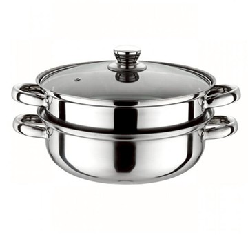 28cm二三層不銹鋼湯蒸鍋多功能火鍋湯鍋廚房多功能鍋具煤電爐通用