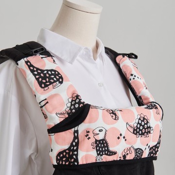 揹巾口水巾套組 | 粉搖滾恐龍 (口水墊 背帶口水巾)