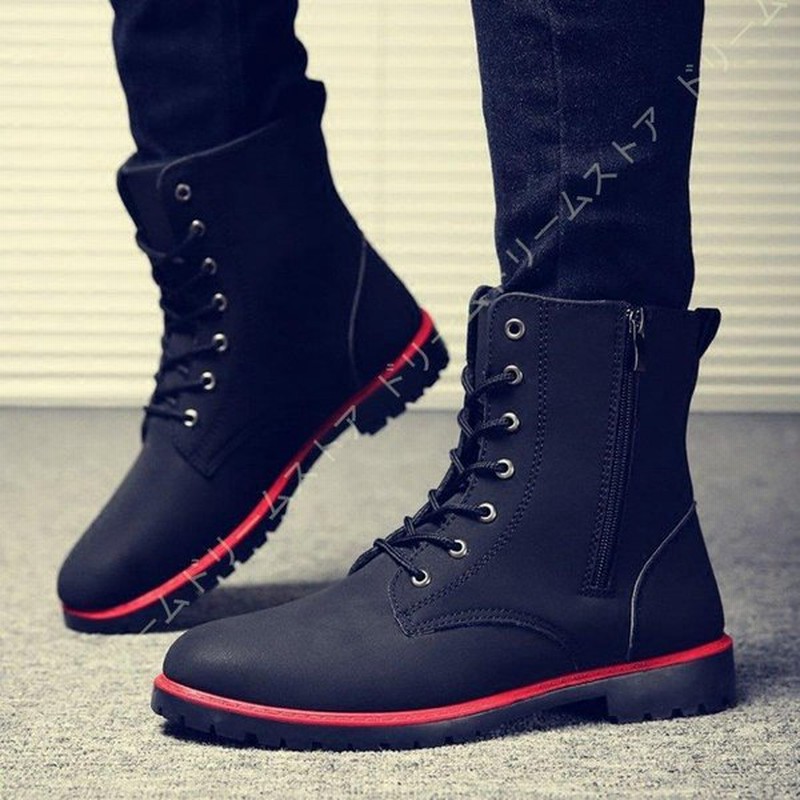 ブーツ メンズブーツ マウンテンブーツ シークレットシューズ ワークブーツ メンズ ショートブーツ ビンテージ 革靴 軽量 ハイカット サイドジップ 通販 Lineポイント最大0 5 Get Lineショッピング