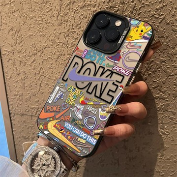 ✨台灣出貨✨潮牌塗鴉蘋果17手機殼創意iPhone16promax個性款硬大孔保護套15