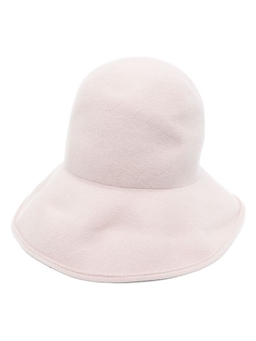 Emporio Armani - asymmetric-design bowler wool hat - women - Wool/Viscose/Cotton - 57 - Pink