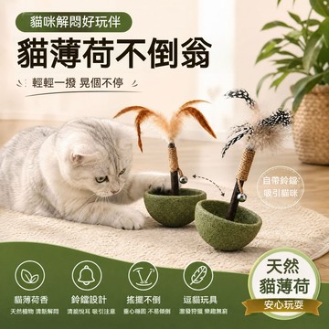 【毛孩屋】多件多折 不倒翁貓玩具 貓薄荷不倒翁 木天蓼磨牙棒 不倒翁逗貓棒 純天然羽毛 貓薄荷玩具 貓零食 貓咪磨牙玩具