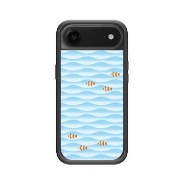 iPhone Air Mod NX -邊框背蓋組合 (相機按鈕) 黑 - Ocean Collection: Let's Sea 海洋系列：一路向海 - 海波交響（小丑魚）