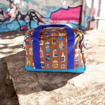 MOKUYOBI / Greyson Tote / L.A 空運繽紛氣泡水塗鴉旅行必備多功能旅行手提斜肩包 - 咖啡色