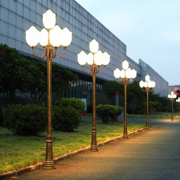 公司貨 免運 可開票 路燈3米4米小區庭院燈別墅戶外燈花園燈景觀燈歐式復古鐵桿高桿燈