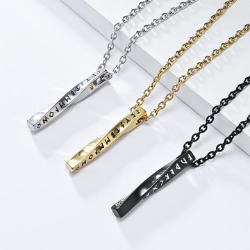 RJ New York 梅比斯環維京文字不鏽鋼中性長項鍊(3色可選)