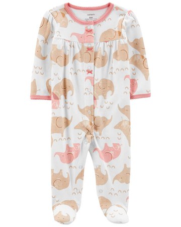 Baby Elephant Snap-Up Cotton Sleep & Play
