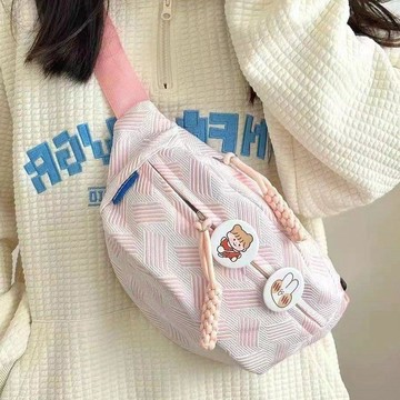 簡約休閒ins包包女可愛清新森系斜挎包胸包小衆百搭腰包少女運動