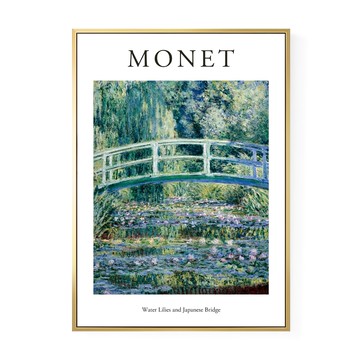 菠蘿選畫所 莫內 睡蓮池與日本橋 AVAR3430G  40 x 30cm  金色