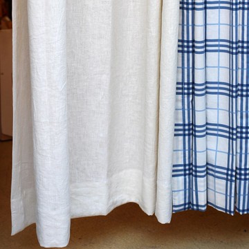 韓國製 象牙白亞麻窗簾門簾、門簾、窗簾、暖簾、居家佈置