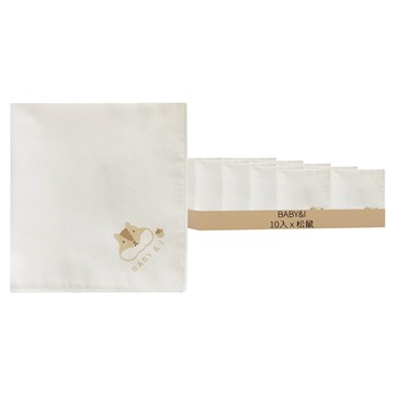 BABY&I 棉質印花手帕10入組  35 x 35cm  松鼠