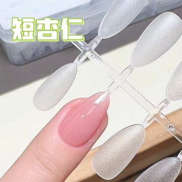 隨心貼合🎀甲片貼美甲店專用穿戴甲免刻磨短款短杏仁全半貼假指甲貼