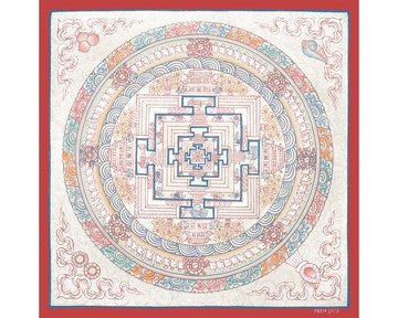 銀色時輪金剛曼陀羅唐卡 — 時間之輪與內在清明