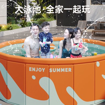 【免運/可開票】 游泳池 游泳桶 充氣遊泳池 免充氣游泳池家用兒童圓形可折疊水池家庭嬰兒游泳桶戶外支架泳池