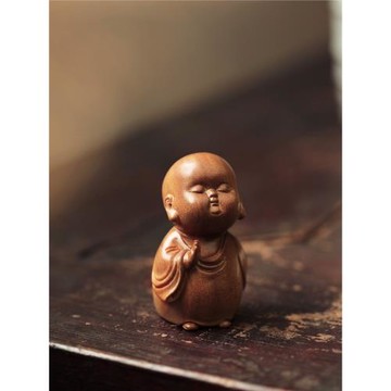 老山檀 | 小和尚擺件家用創意可愛文玩茶藝擺件茶桌裝飾