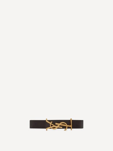 Saint Laurent Cassandre Logo Leather Bracelet