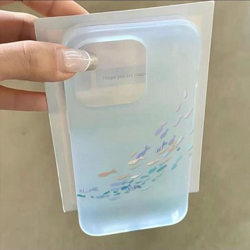 🎀臺灣出貨🎀夏日彩色魚羣適用蘋果17PROMAX手機殼適用於iPhone16創意1412 韓系手機殼 可愛手機殼 潮