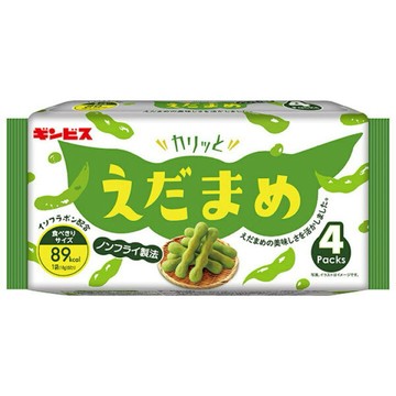 | 現貨 | 日本 Ginbis ギンビス 非油炸 枝豆餅乾 毛豆脆餅 4入組 低卡 飲控 枝豆控必買