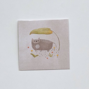 貓咪 12公分方形藝術印刷品