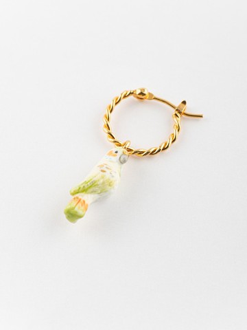 白色虎皮鸚鵡迷你耳圈 - 單獨販售