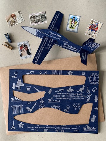 MYLoveHK 客製化婚禮請柬喜帖 飛機模型訂造