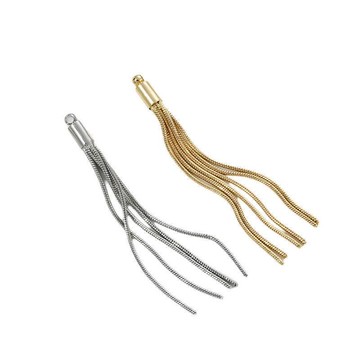 Ala-保色14k銅包真金蛇骨鏈流蘇掛件手工diy耳釘飾品材料手作吊墜配件