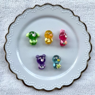 動物果凍公仔造型胸針/別針 - 狗狗/小雞/兔子/小熊/企鵝