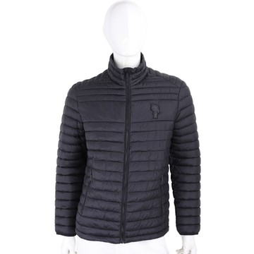 KARL LAGERFELD 卡爾 K/IKONIK 2.0 Q版老佛爺黑色衍縫外套 夾克(男款)