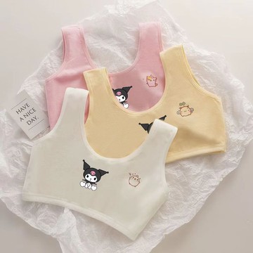 🌸YR🌸 女童內衣 兒童小背心 小孩內衣 女童內衣小背心發育期7-18歲小學初中生薄款純棉雙層防凸點抹胸