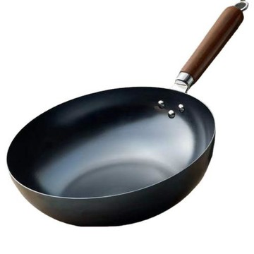手打鍋炒鍋家用加厚炒菜鍋老式無涂層不粘鍋具燃氣灶電磁爐通用