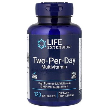 Life Extension, 每日兩粒複合維生素，120 粒膠囊