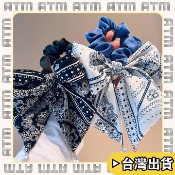 🔥臺灣出貨🔥可開發票✅輕飾時光飄帶髮帶女綁發頭繩低馬尾絲巾大腸髮圈高級感蝴蝶結髮繩氣質髮飾