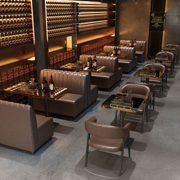 清酒吧卡座沙發燒烤奶茶店音樂餐廳酒館茶樓咖啡廳商用桌椅組合 8143