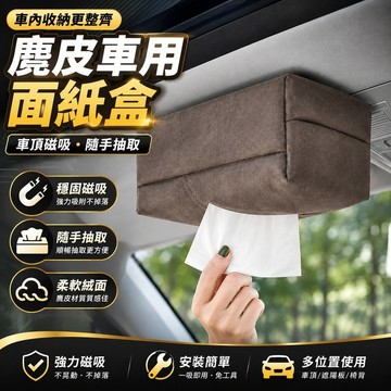 🌸麂皮車用面紙盒 磁吸衛生紙套 汽車面紙盒 車用紙巾盒 磁吸衛生紙盒 麂皮絨面 車內配件 好貨