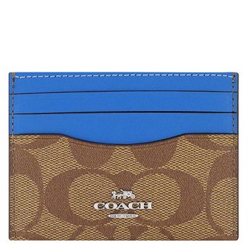 COACH 藍色大C PVC證件名片夾