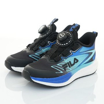 FILA頂級運動童鞋-前置BOA防潑水避震運動款819Z-033黑藍(中大童段)19-24cm(新品)櫻桃家