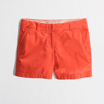 美國百分百【全新真品 】J.Crew 短褲 褲子 JC 休閒 Chino 經典 百慕達 5" 純棉 薄 柿子紅 0 2 4號 F143