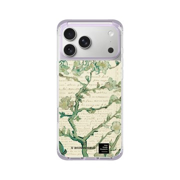 iPhone 17 Pro Max ClearX (MagSafe 兼容) 夢透紫 - Van Gogh Museum - 盛開的杏花與手寫稿背景