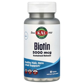 KAL, 生物維生素，緩釋，5000 微克，60 片