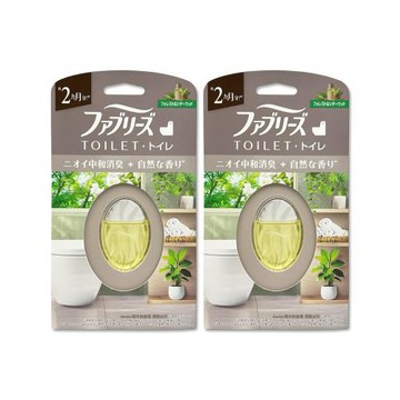 (2盒超值組)日本Febreze風倍清-長效約8週浴廁空間淨味中和消臭芳香劑6.3ml/盒-森林雪松(綠標)(放置型如廁脫臭擴香瓶,衛浴去味香氛盒)