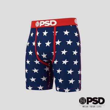 【PSD Underwear 官方旗艦店】RECREATION- 平口四角褲-無敵星星-紅色